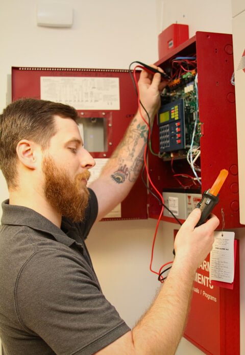 Jake testing Fire Panel